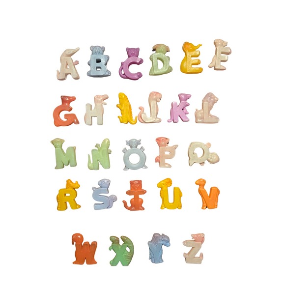 Unbranded Other - Vintage Animal Alphabet Letters A-Z‎ Complete Set Plastic Learning Toys Bucket